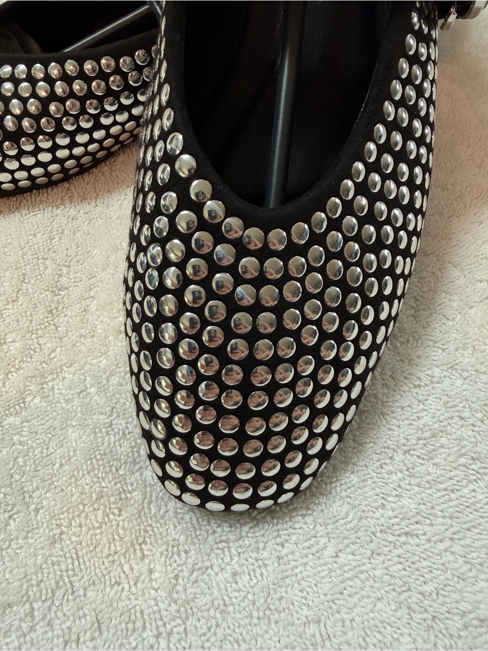 Black Studded Mary Jane Flats with Buckle Strap. Bundle shoes for deep discounts - Picture 4 of 8
